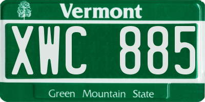 VT license plate XWC885