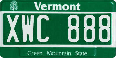 VT license plate XWC888