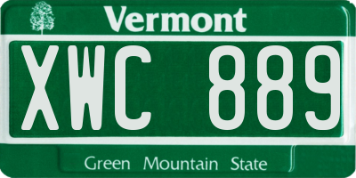 VT license plate XWC889