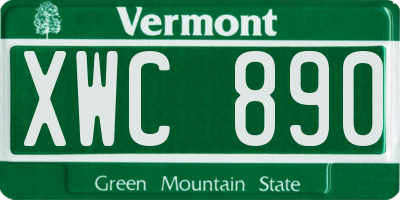 VT license plate XWC890