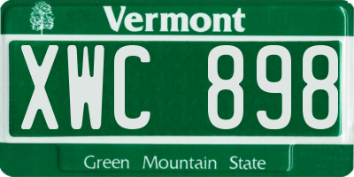 VT license plate XWC898