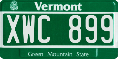 VT license plate XWC899