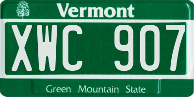 VT license plate XWC907