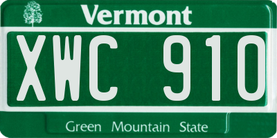 VT license plate XWC910
