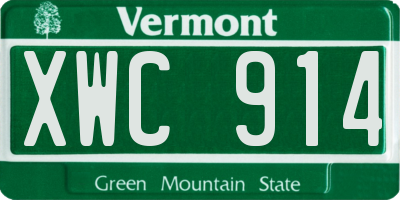 VT license plate XWC914