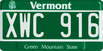 VT license plate XWC916
