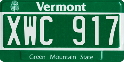 VT license plate XWC917