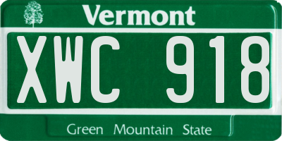 VT license plate XWC918