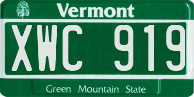 VT license plate XWC919