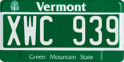 VT license plate XWC939