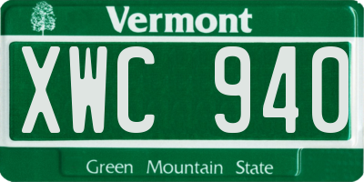 VT license plate XWC940