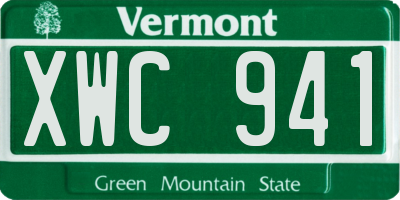 VT license plate XWC941