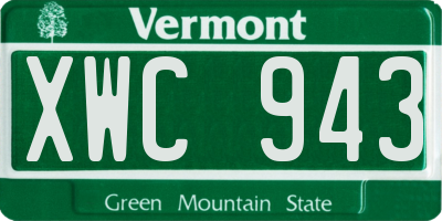 VT license plate XWC943