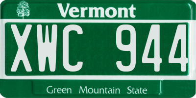 VT license plate XWC944