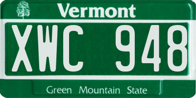 VT license plate XWC948