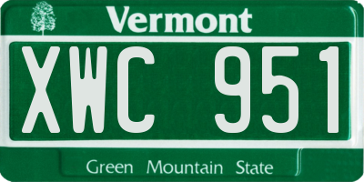 VT license plate XWC951