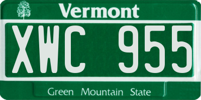 VT license plate XWC955