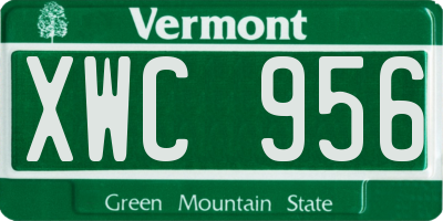 VT license plate XWC956
