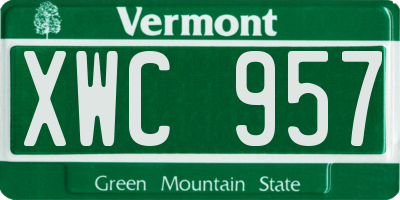 VT license plate XWC957