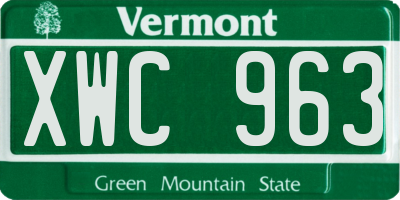 VT license plate XWC963