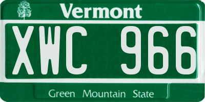 VT license plate XWC966