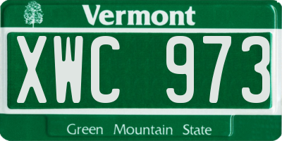 VT license plate XWC973