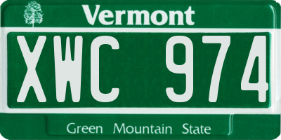 VT license plate XWC974