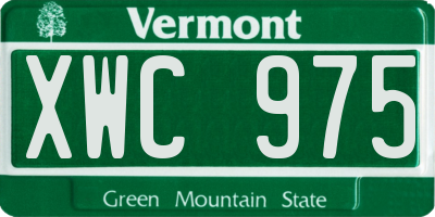 VT license plate XWC975