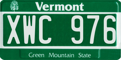 VT license plate XWC976