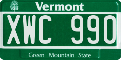 VT license plate XWC990
