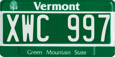 VT license plate XWC997