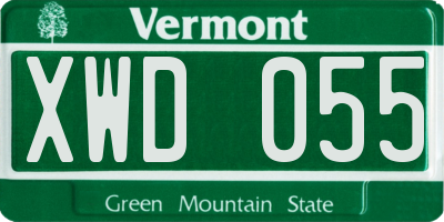VT license plate XWD055
