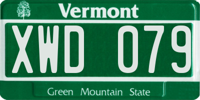 VT license plate XWD079