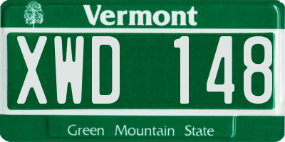 VT license plate XWD148