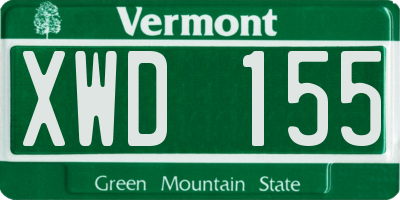 VT license plate XWD155