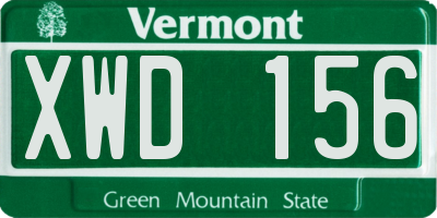 VT license plate XWD156