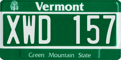 VT license plate XWD157