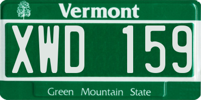 VT license plate XWD159