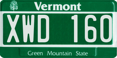 VT license plate XWD160