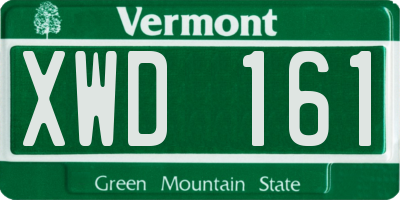 VT license plate XWD161