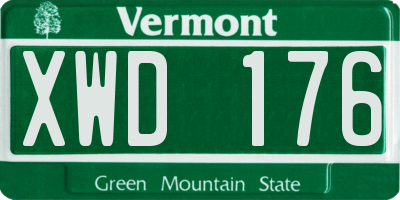 VT license plate XWD176