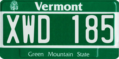 VT license plate XWD185