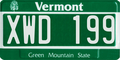 VT license plate XWD199