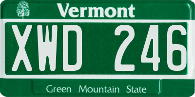 VT license plate XWD246