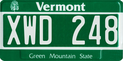 VT license plate XWD248
