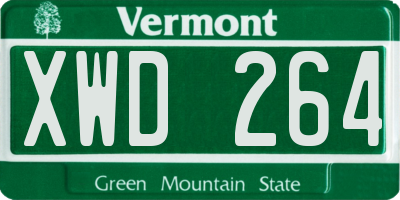 VT license plate XWD264