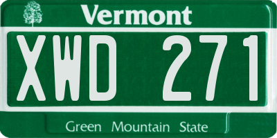 VT license plate XWD271