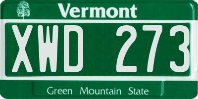 VT license plate XWD273