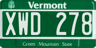 VT license plate XWD278