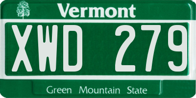 VT license plate XWD279